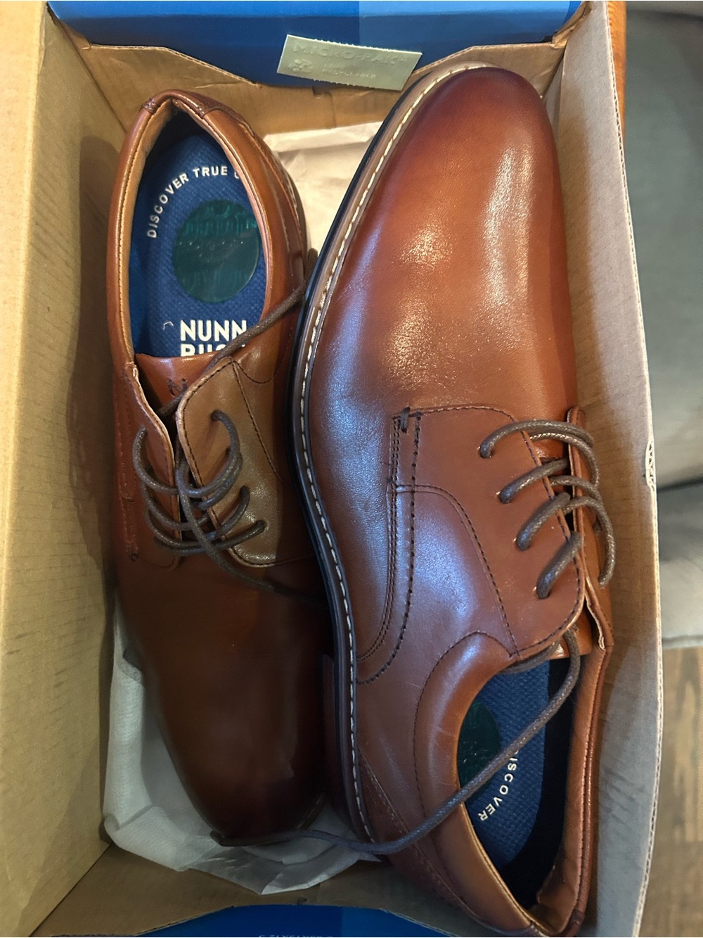 Nunn Bush Men's Brown Leather Lace-Up Dress Shoes